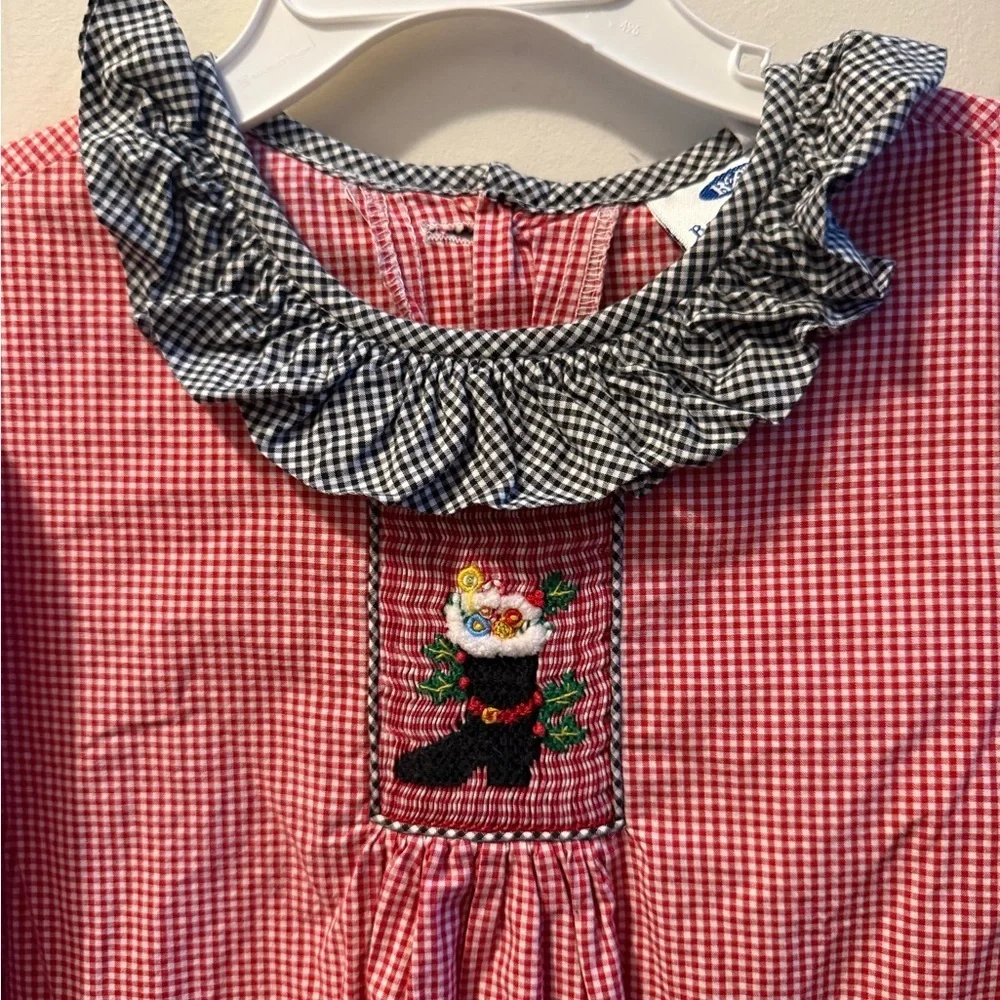 Beaux and Belles Smocked Christmas Bishop Dress